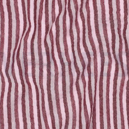 DOUBLE GAUZE YARN DYED STRIPES & CHECKS BURGUNDY (hover)