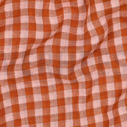 DOUBLE GAUZE YARN DYED STRIPES & CHECKS PINK (hover)