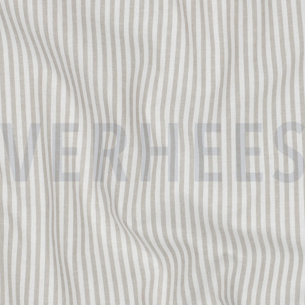 GARENGEVERFD POPLIN STREPEN 3MM ZAND (hover)