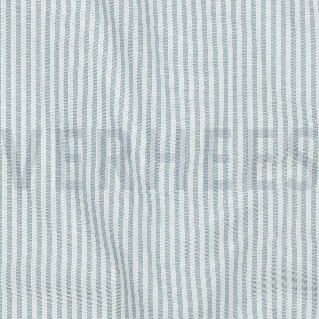 GARENGEVERFD POPLIN STREPEN 3MM TEAL (hover)