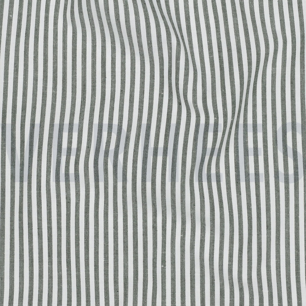 GARENGEVERFD POPLIN STREPEN 3MM DONKERGROEN (hover)