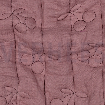 DOUBLE GAUZE GEWATTEERD KERSEN MAUVE (hover)