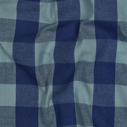 KATOEN GARENGEVERFD RUITEN BLAUW/GREEN (hover)