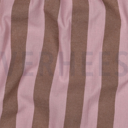 KATOEN GARENGEVERFD STREPEN LICHTROZE/BRUIN (hover)