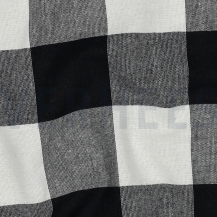 COTTON YARN DYED STRIPES & CHECKS BLACK (hover)