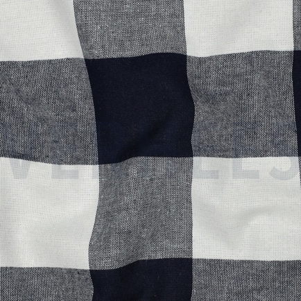 COTTON YARN DYED STRIPES & CHECKS NAVY (hover)