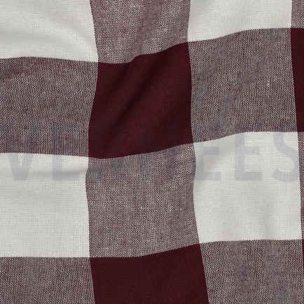 COTTON YARN DYED STRIPES & CHECKS AUBERGINE (hover)