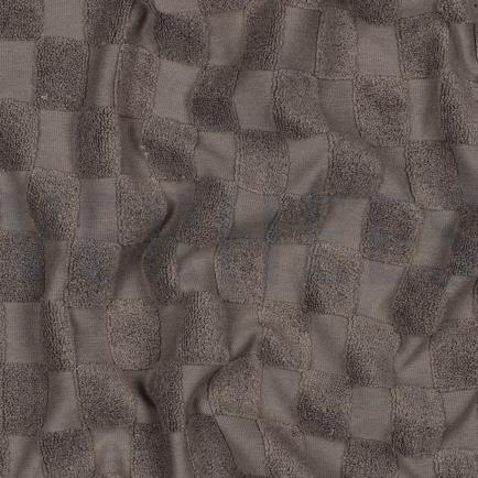 BAUMWOLLE FROTTEE GESTRICKT KAROS TAUPE (hover)