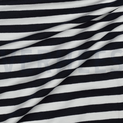 JERSEY GARNGEFÄRBT STREIFEN MARINEBLAU (hover)