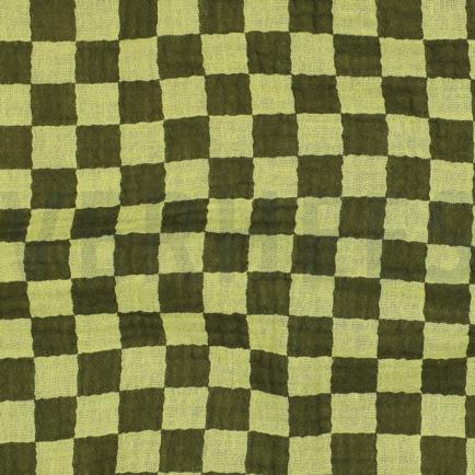 DOUBLE GAUZE DUBBELZIJDIGE RUITEN GROEN (hover)