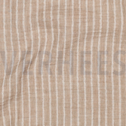 MUSSELIN GARNGEFÄRBT STREIFEN TAUPE (hover)