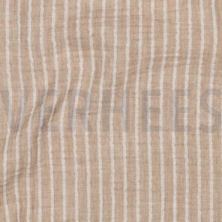 DOUBLE GAUZE YARN DYED STRIPES TAUPE (hover)