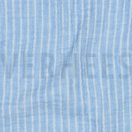 DOUBLE GAUZE YARN DYED STRIPES LIGHT BLUE (hover)