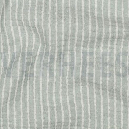 MUSSELIN GARNGEFÄRBT STREIFEN ALTGRÜN (hover)