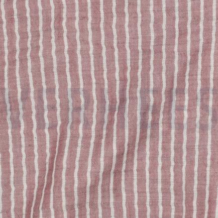 DOUBLE GAUZE GARENGEVERFD STREPEN ROZE (hover)