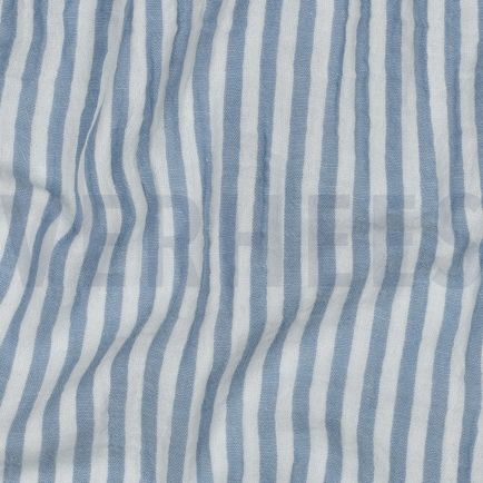 MUSSELIN GARNGEFÄRBT STREIFEN BLAU (hover)