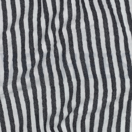 MUSSELIN GARNGEFÄRBT STREIFEN MARINEBLAU (hover)