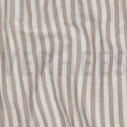 DOUBLE GAUZE YARN DYED STRIPES BEIGE (hover)