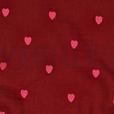 DOUBLE GAUZE EMBROIDERY NEON HARTEN AUBERGINE (hover)