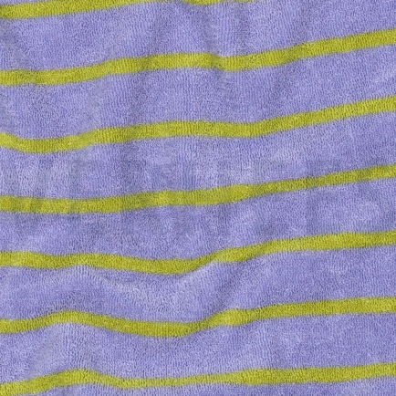 COTTON TOWELLING YARN DYED STRIPES LILAC/LIME (hover)