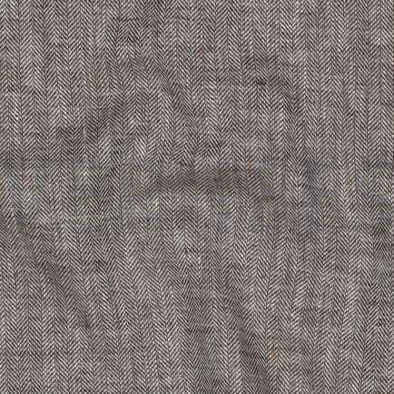 LINEN COTTON HERRINGBONE BROWN (hover)