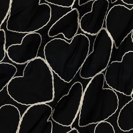 STEPPED EMBROIDERY HEARTS BLACK (hover)