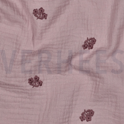 MUSSELIN STICKEREI BLUMEN MAUVE (hover)