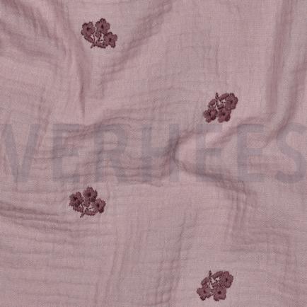 MUSSELIN STICKEREI BLUMEN MAUVE (hover)