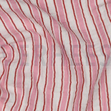 MUSSELIN GARNGEFÄRBT STREIFEN ROSA (hover)