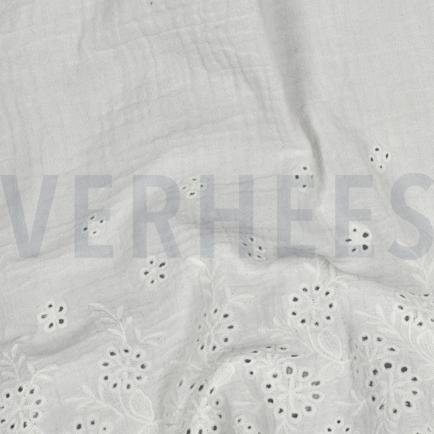 DOUBLE GAUZE ONE-SIDE BORDER ONE-SIDE SCALLOP WHITE (hover)