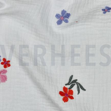 MUSSELIN STICKEREI BLUMEN ROSA (hover)