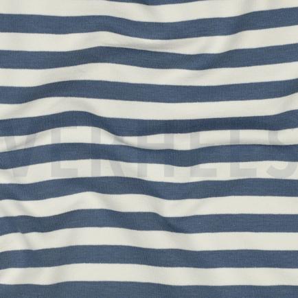 FRENCH TERRY GARNGEFÄRBT STREIFEN JEANSBLAU (hover)