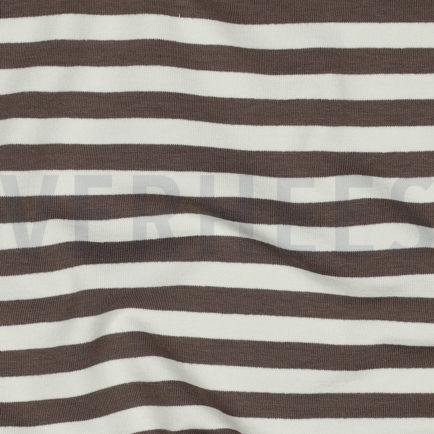 FRENCH TERRY GARNGEFÄRBT STREIFEN TAUPE (hover)