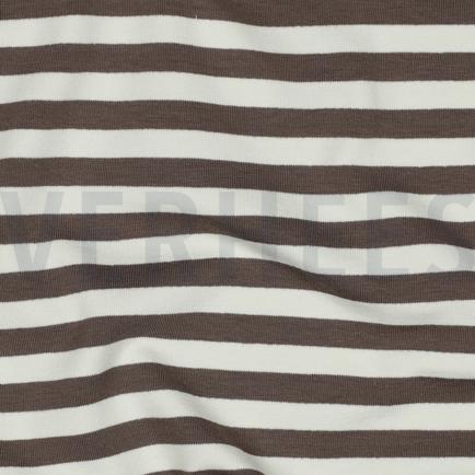 FRENCH TERRY GARNGEFÄRBT STREIFEN TAUPE (hover)