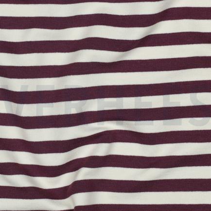 FRENCH TERRY GARNGEFÄRBT STREIFEN AUBERGINE (hover)