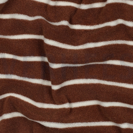 BAUMWOLLE FROTTEE GARNGEFÄRBT STREIFEN KAMEL/ECRU (hover)
