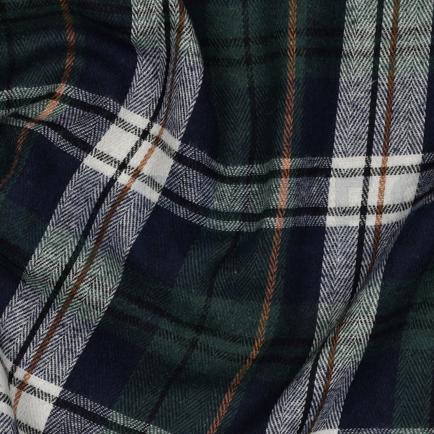 BRUSHED YARN DYED CHECKS GREEN (hover)