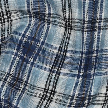 BRUSHED YARN DYED CHECKS BLUE (hover)