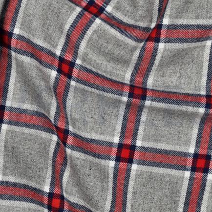COTTON YARN DYED BRUSHED CHECKS GREY (hover)