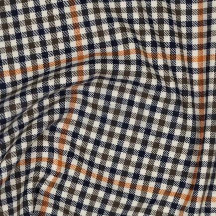 COTTON YARN DYED BRUSHED CHECKS ECRU (hover)