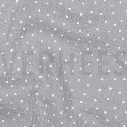 DOUBLE GAUZE KLEINE STIPPEN GRIJS (hover)