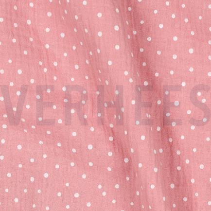 DOUBLE GAUZE KLEINE STIPPEN ROSE (hover)