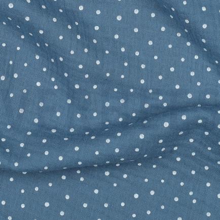 DOUBLE GAUZE KLEINE STIPPEN BLAUW (hover)