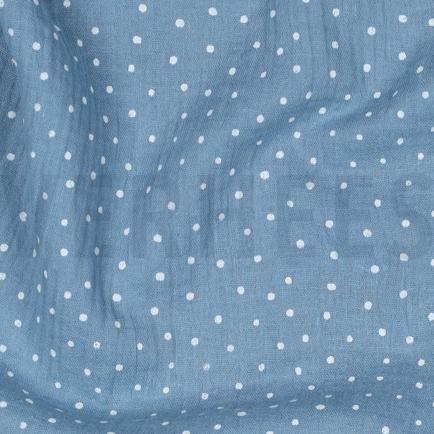 DOUBLE GAUZE KLEINE STIPPEN LICHTBLAUW (hover)