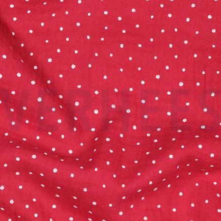 DOUBLE GAUZE KLEINE STIPPEN FUCHSIA (hover)