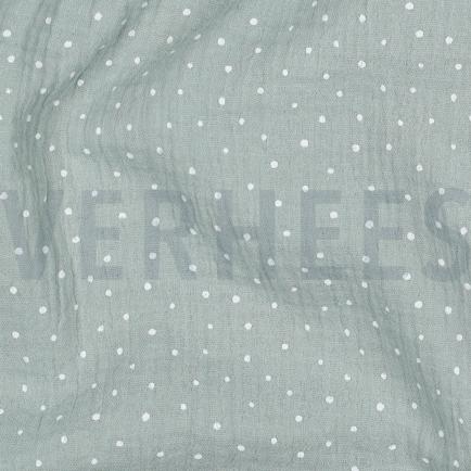 DOUBLE GAUZE KLEINE STIPPEN MINT (hover)