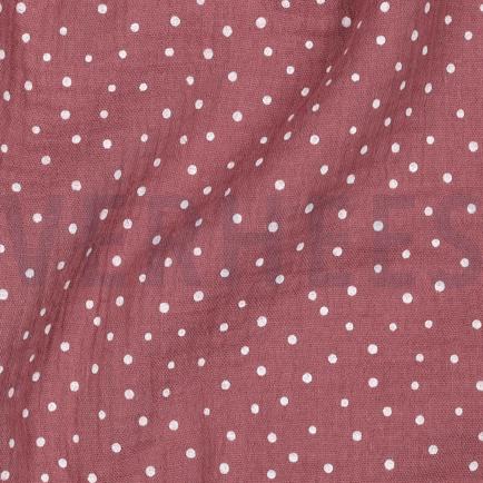 DOUBLE GAUZE KLEINE STIPPEN ROZENHOUT (hover)