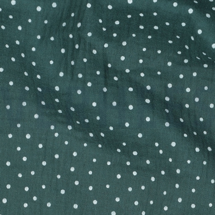MUSSELIN KLEINE PUNKTE DUNKELGRÜN (hover)