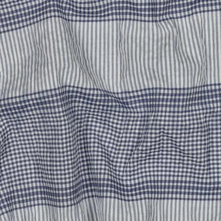 COTON TEINT EN FIL CARREAUX BLEU (hover)