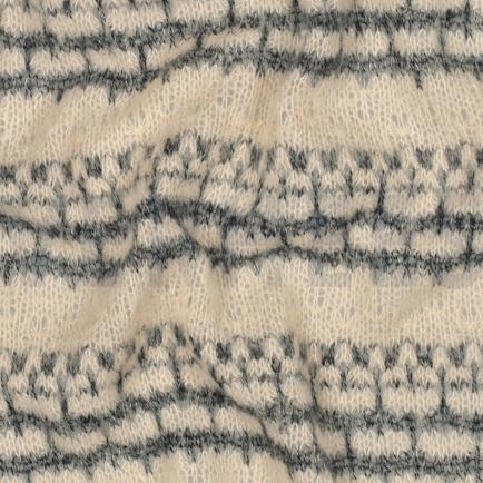 KNITTED JACQUARD STRIPES GREY MELANGE (hover)